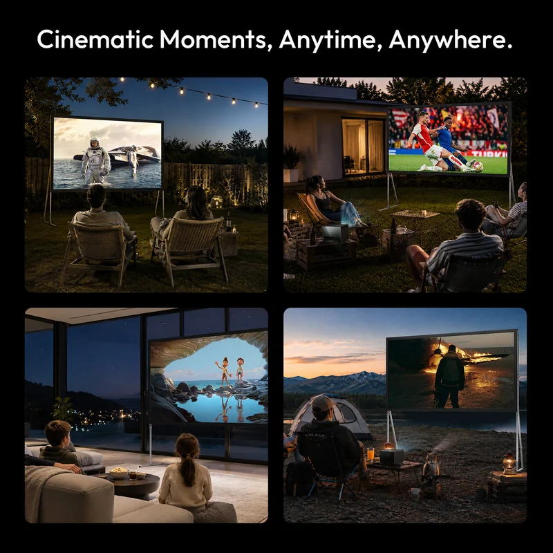NothingProjector OpenAir Series Outdoor Camping Portable Folding Screen with Stand 1.3 Gain, 4K/8K UHD, 3-Layer PVC, Tool-Free Fast Setup
