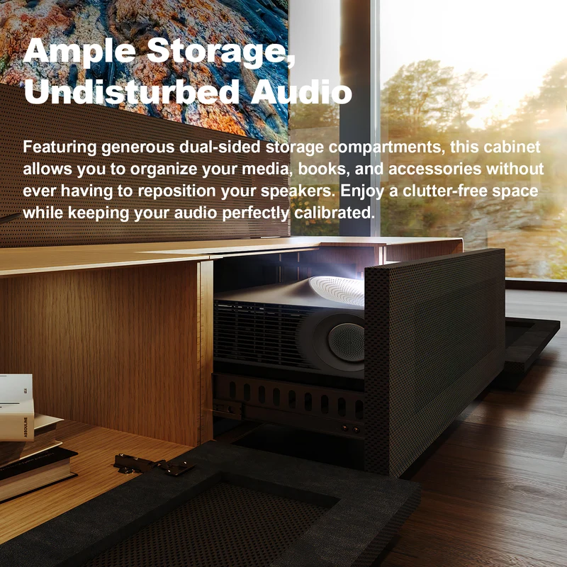 Shore Oak Cabinet for Ultra Short Throw Laser Projector (Pre-assembled)
