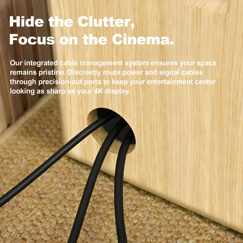 Shore Oak Cabinet for Ultra Short Throw Laser Projector (Pre-assembled)