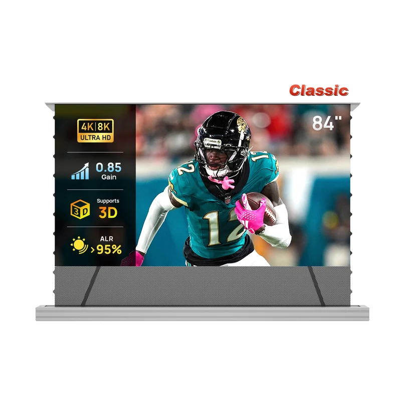 84''-130'' NothingProjector PET Crystal Classic 85% ALR Motorized Floor Rising Screen For Ultra Short Throw Projector