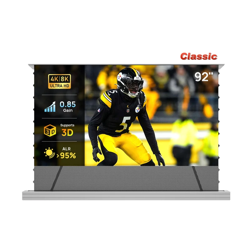 84''-130'' NothingProjector PET Crystal Classic 85% ALR Motorized Floor Rising Screen For Ultra Short Throw Projector
