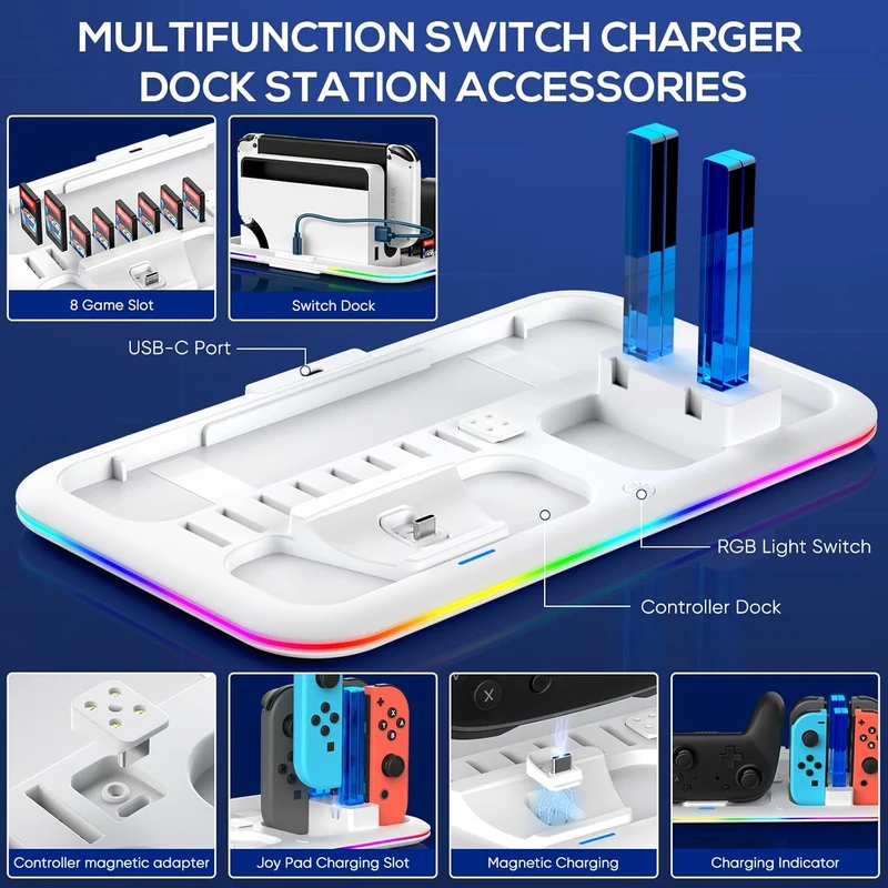Station de Charge Multifonction pour Nintendo Switch / Switch OLED