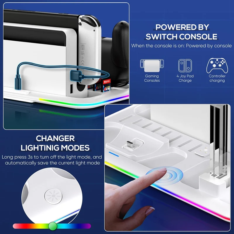 Station de Charge Multifonction pour Nintendo Switch / Switch OLED