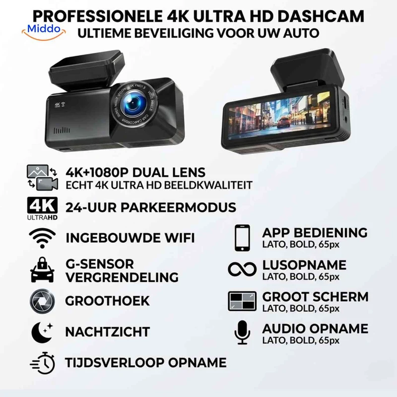 DriveGuard™ Dashcam | Vidéo 4K, WiFi et suivi GPS