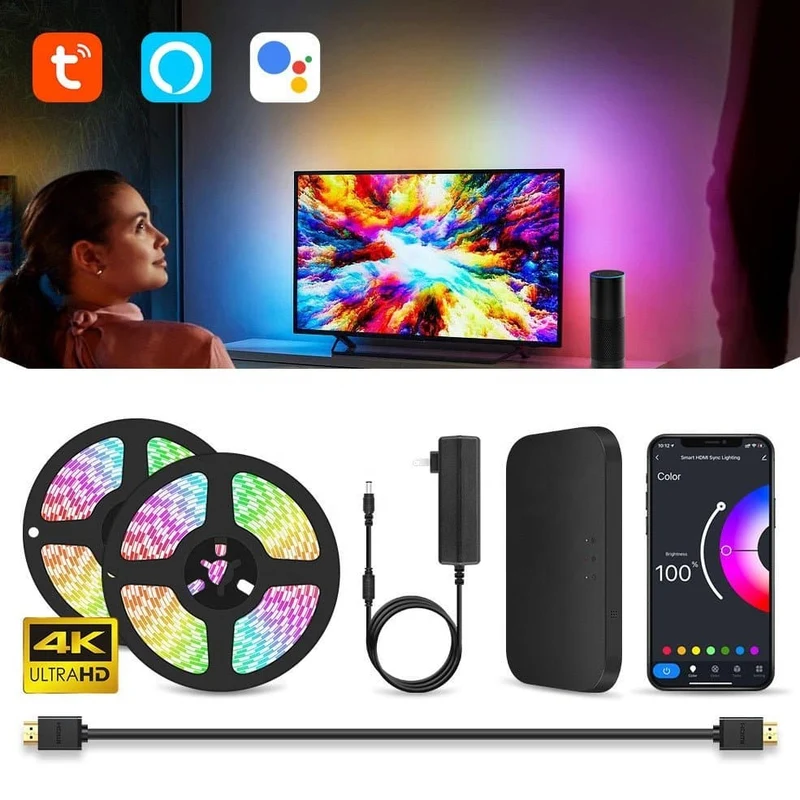 NothingProjector Eclipse Smart Sync LED Strip Immersion Projector TV HDMI with Black Series Screen for UST Projectors