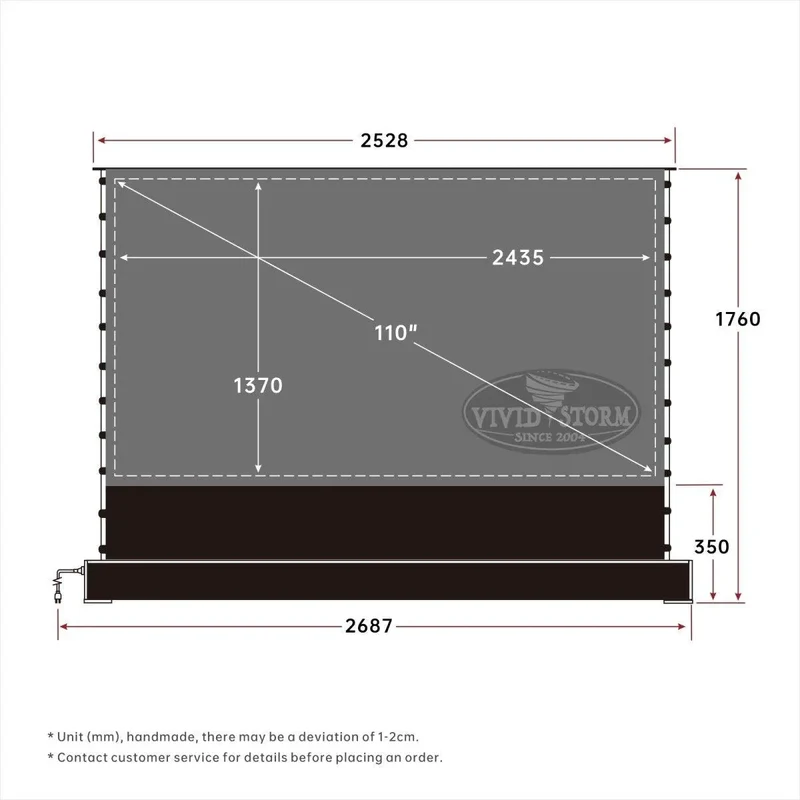 72"-120" VIVIDSTORM S PRO Motorized Tension Floor Rising UST ALR Projector Screen