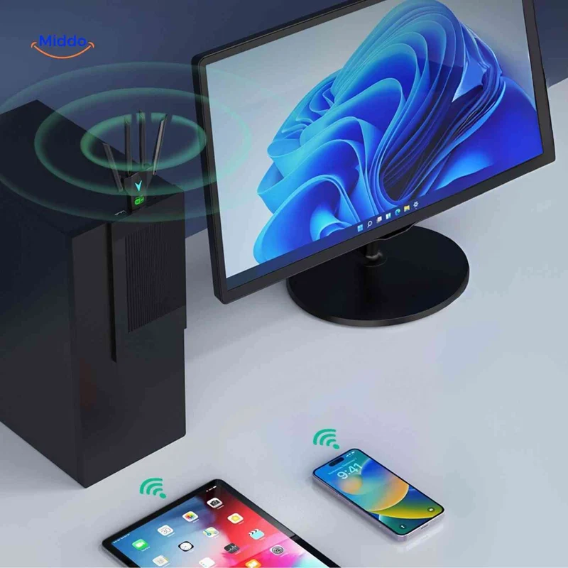 AeroLink™ Adaptateur WiFi | Double bande 5G, 1300 Mbps et portée à travers les murs