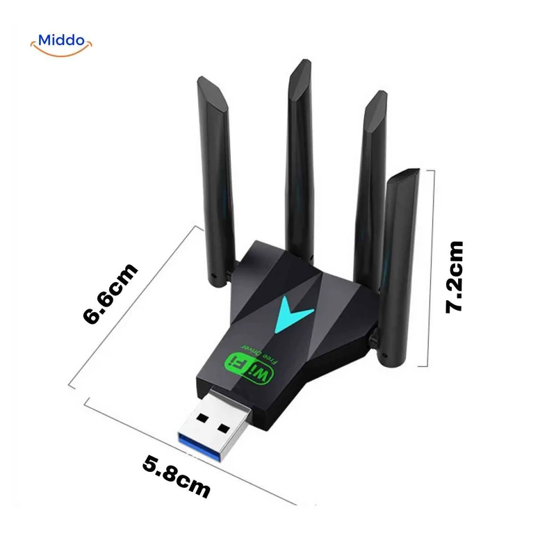 AeroLink™ Adaptateur WiFi | Double bande 5G, 1300 Mbps et portée à travers les murs