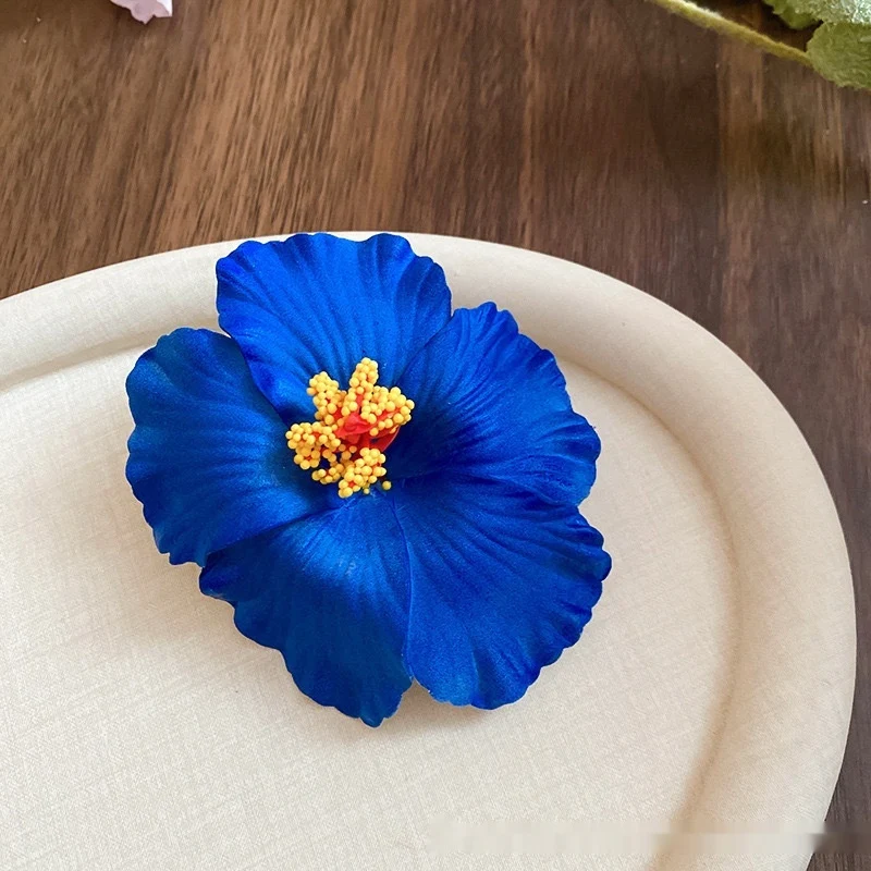 Simulation Hibiscus Hair Clip Women Atmosphere Seaside Photography Headwear Flower Side Clip
