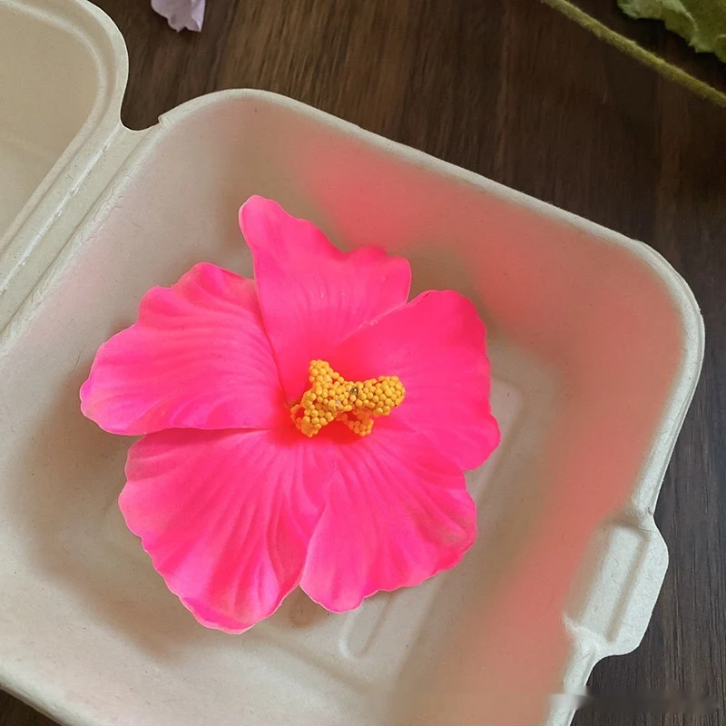 Simulation Hibiscus Hair Clip Women Atmosphere Seaside Photography Headwear Flower Side Clip