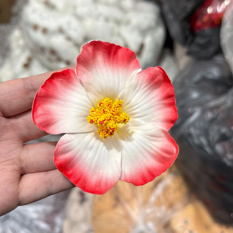 Simulation Hibiscus Hair Clip Women Atmosphere Seaside Photography Headwear Flower Side Clip