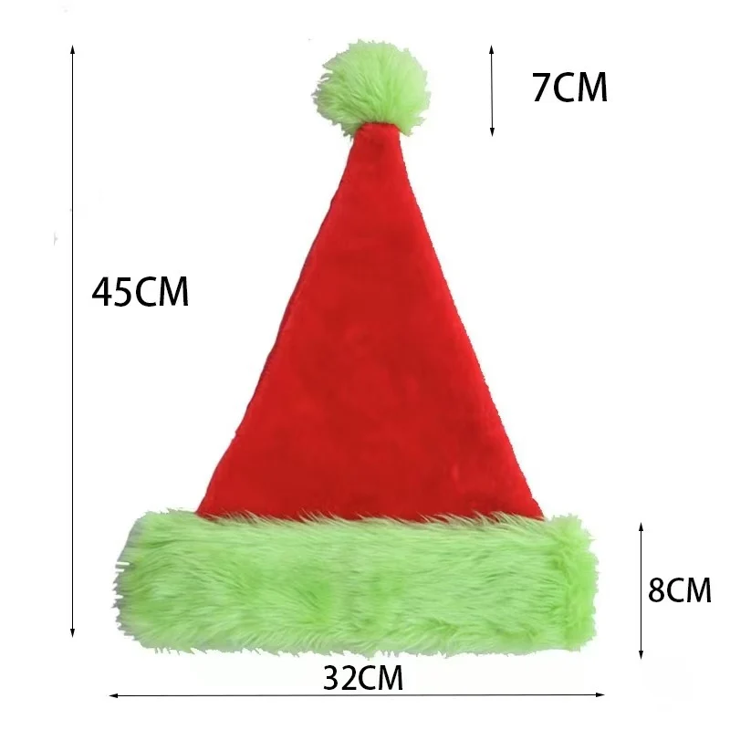 Plush Santa Hats Velvet Christmas Hat Thicken Plush Xmas Holiday Hat With Lined New Year Festive Party