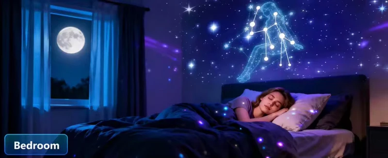 AURORA LIGHTING 3D Projector Mini HD 3D Galaxy Projector Night Light for Kids Adults Bedroom Room Decor Birthday Christmas Gifts