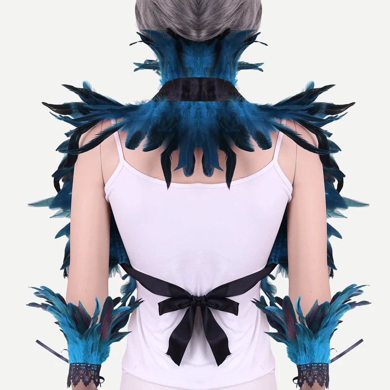 Costume Feather Shawl Bracelet Set