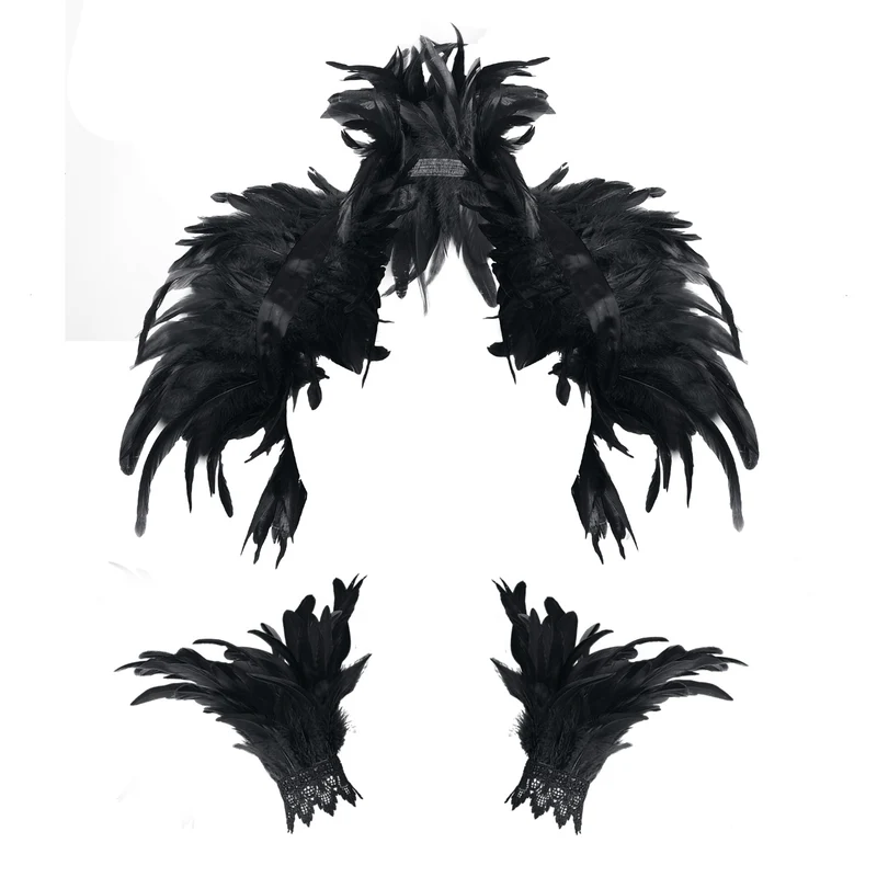 Costume Feather Shawl Bracelet Set