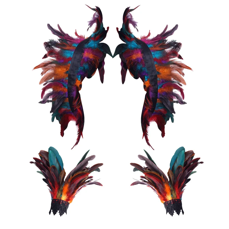 Costume Feather Shawl Bracelet Set