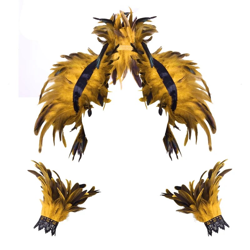 Costume Feather Shawl Bracelet Set
