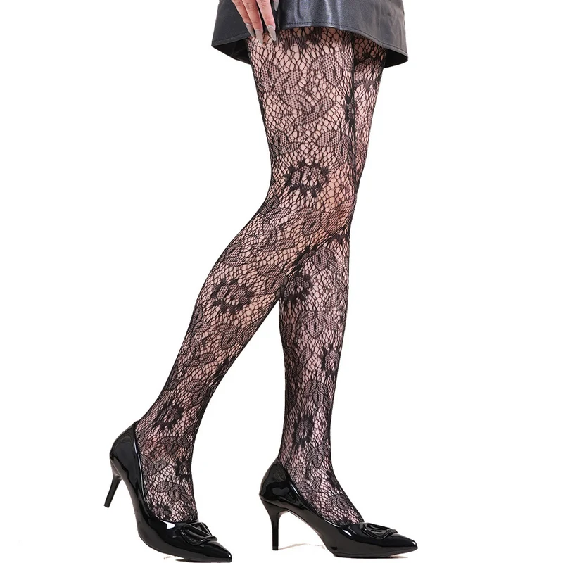 Halloween Spider Web Leopard Print Fishnet Stockings