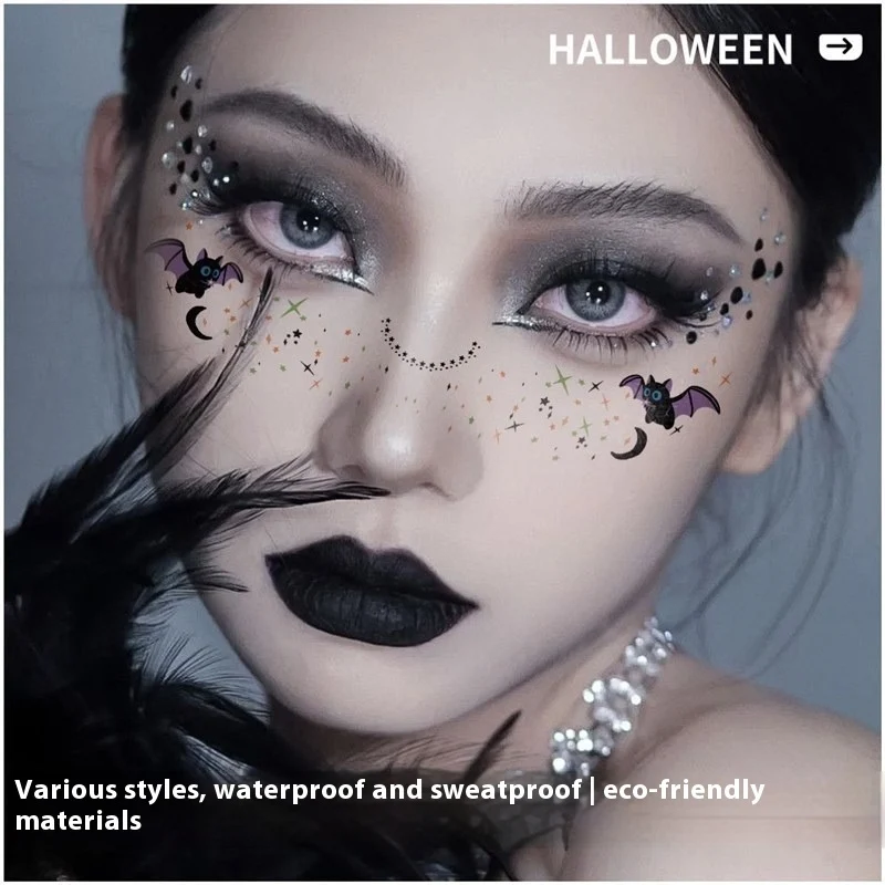 Halloween Makeup Stickers Dress Up Cute Painted