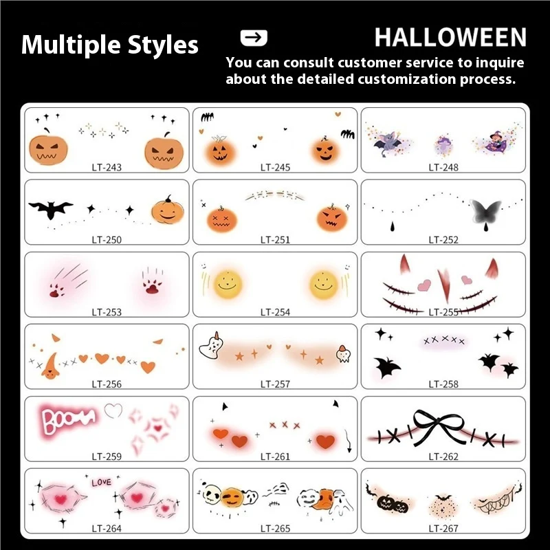 Halloween Makeup Stickers Dress Up Cute Painted