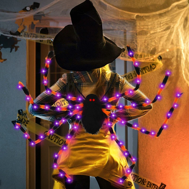 Halloween Spider Backpack Nine LED Modes Plush