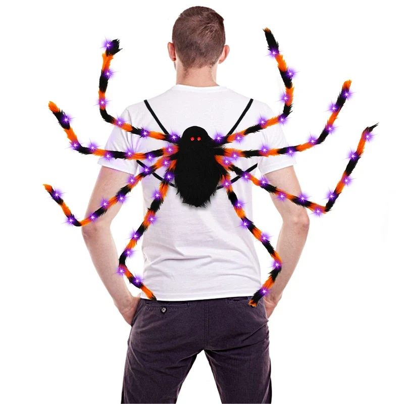 Halloween Spider Backpack Nine LED Modes Plush