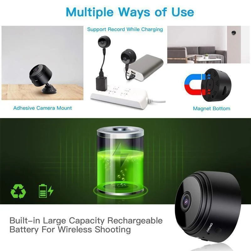 Caméra Mini WiFi 1080p - Protégez votre Maison à Tout Moment et Partout