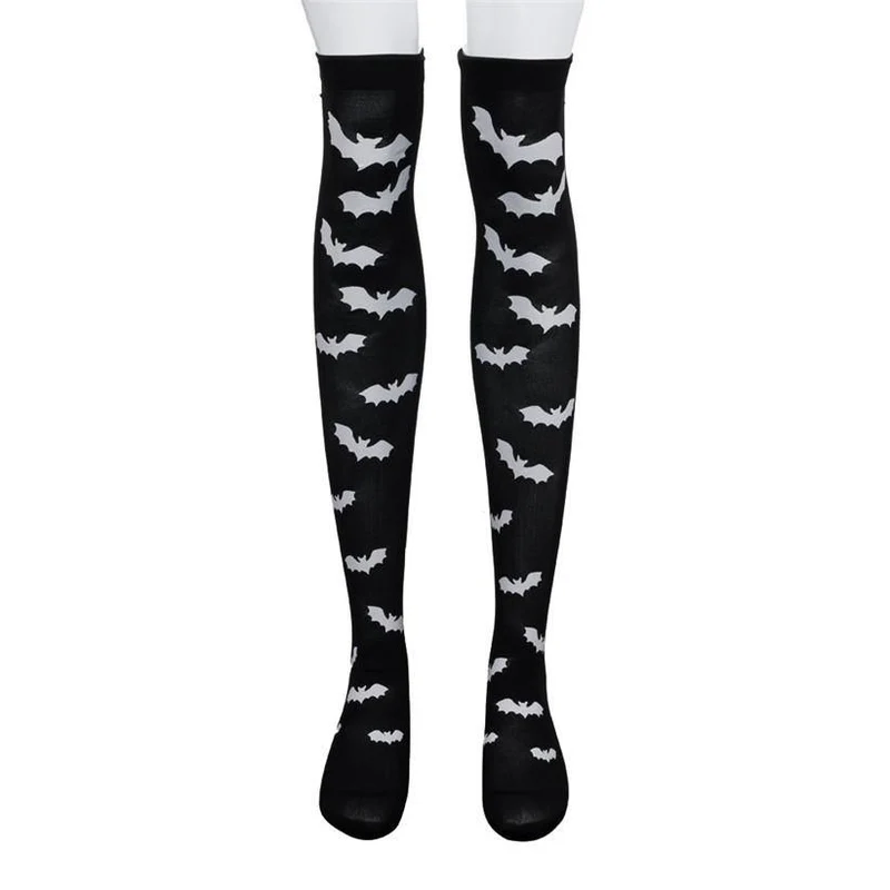 Bat Print Knee High Stockings