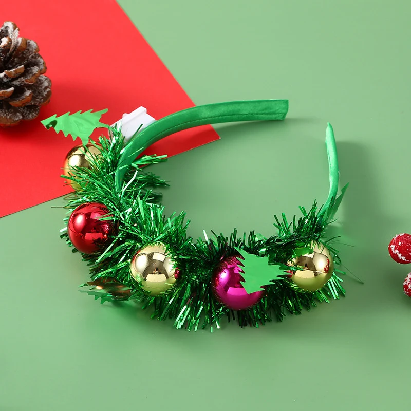 Christmas Hair Band Glowing Headband Xmas Tree Snowflake Hair Band Deer Horn Light Flashing Headwear Merry Christmas Gift