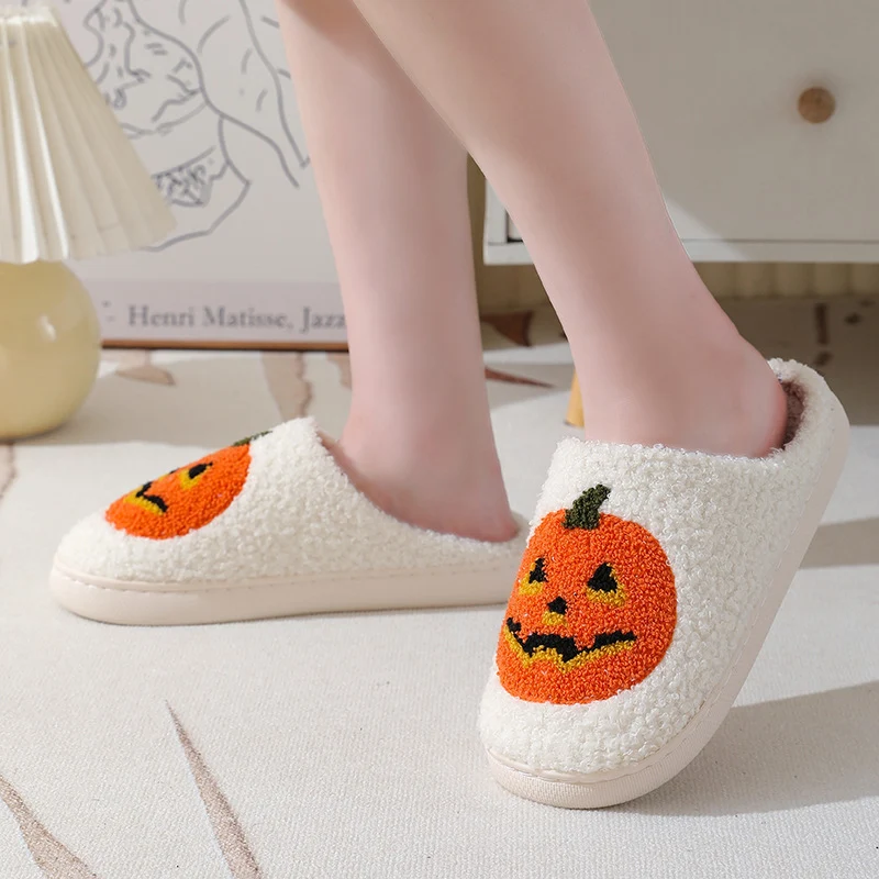 Halloween Pumpkin Jack-o-Lantern Slippers