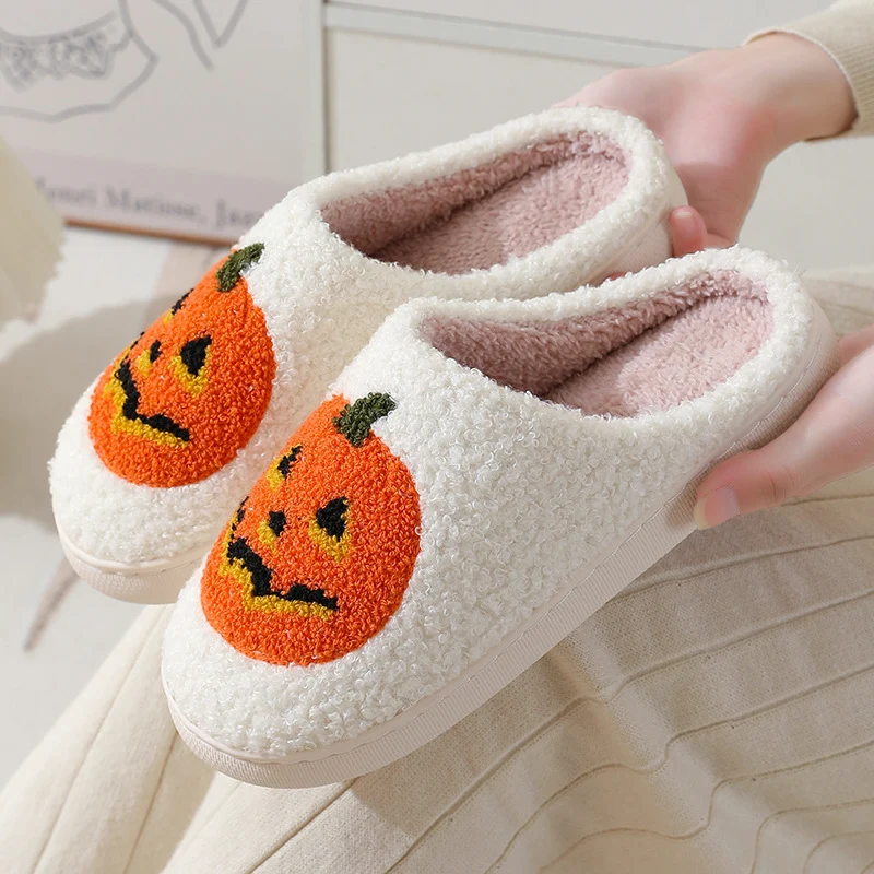 Halloween Pumpkin Jack-o-Lantern Slippers