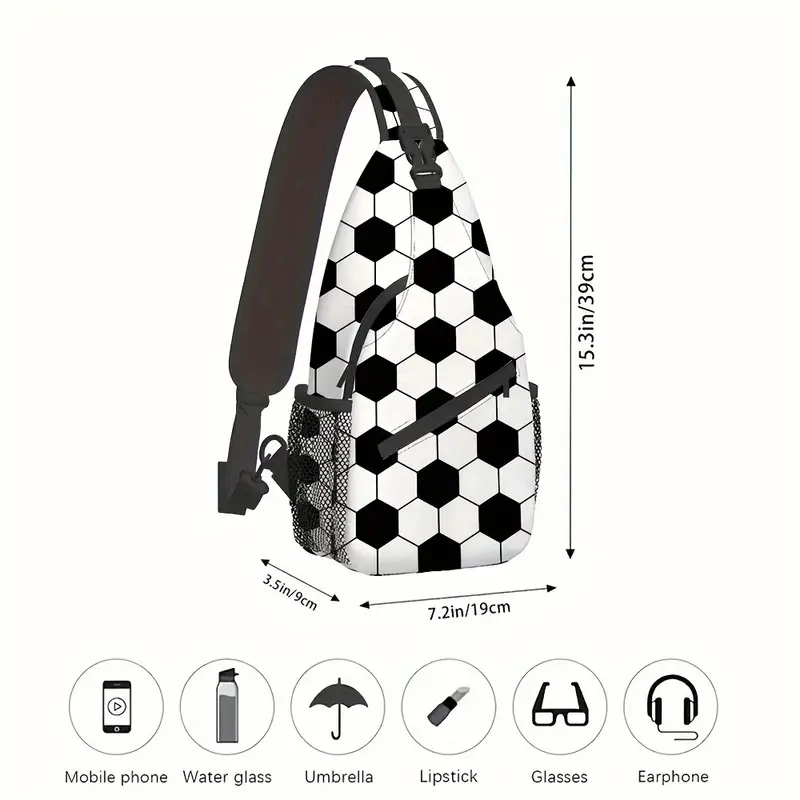 Soccer Ball Pattern Print Sling Chest Bag