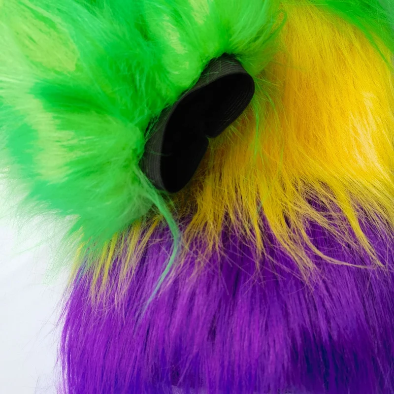 Mardi Gras Carnival Long Hair Fuzzy Leg Warmers