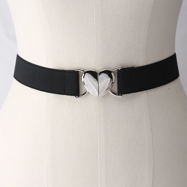 Elastic Stretch Heart Buckle Belt
