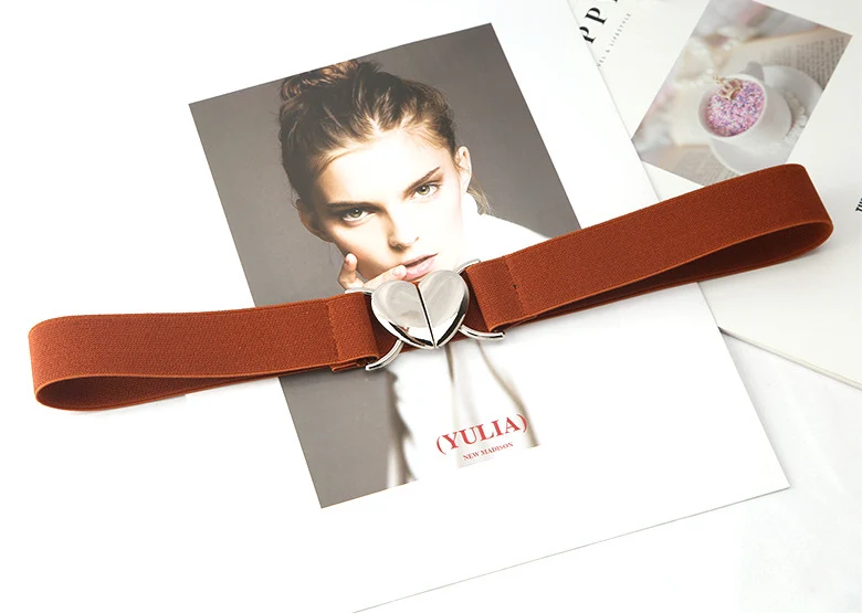Elastic Stretch Heart Buckle Belt
