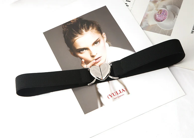 Elastic Stretch Heart Buckle Belt
