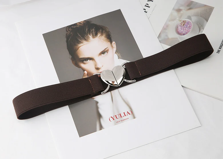 Elastic Stretch Heart Buckle Belt
