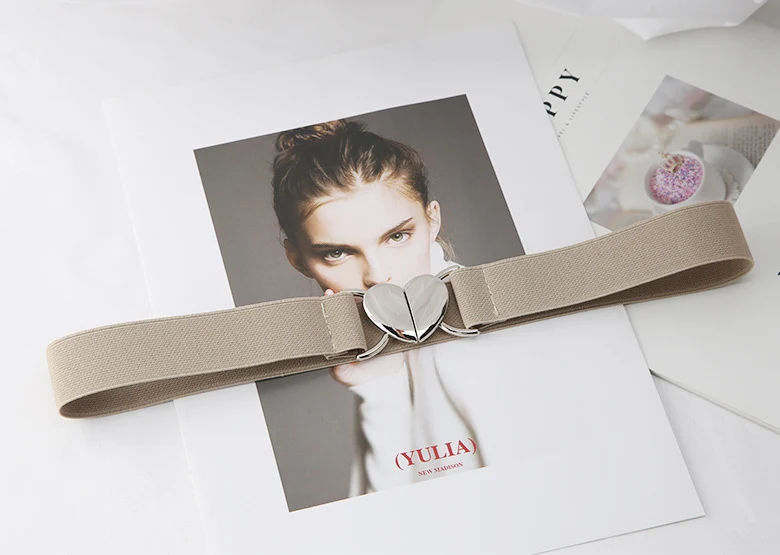 Elastic Stretch Heart Buckle Belt
