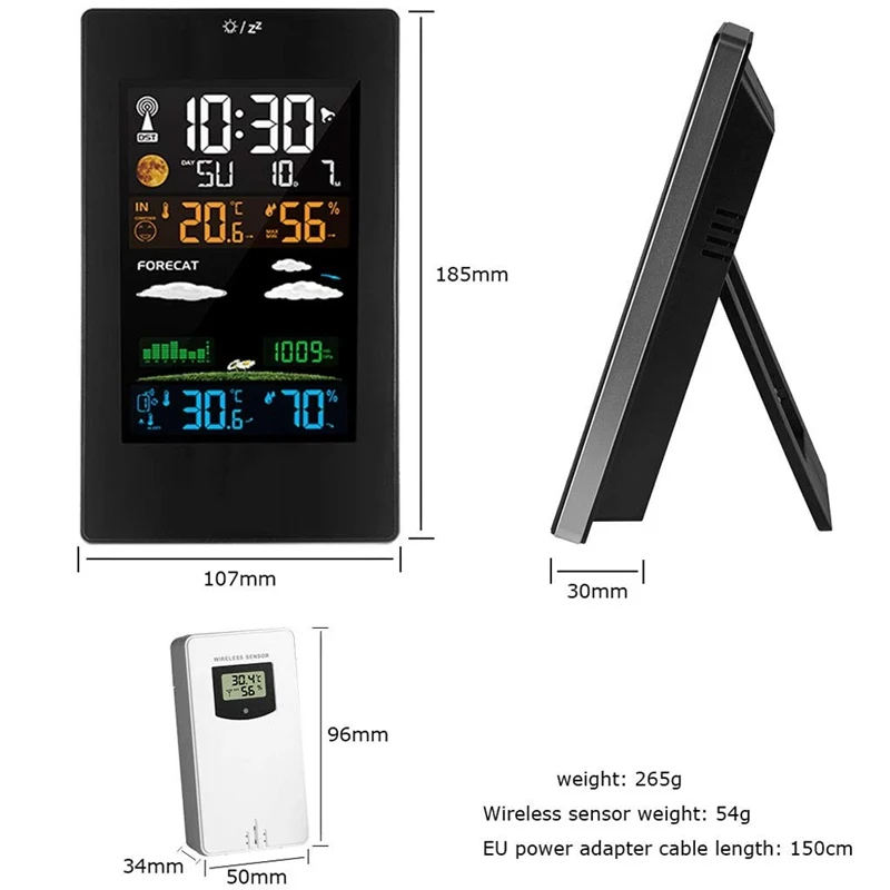 Hanging radio wave weather forecast clock