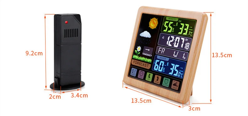 Wireless Weather Clock With Multi-function Touch Screen Keys