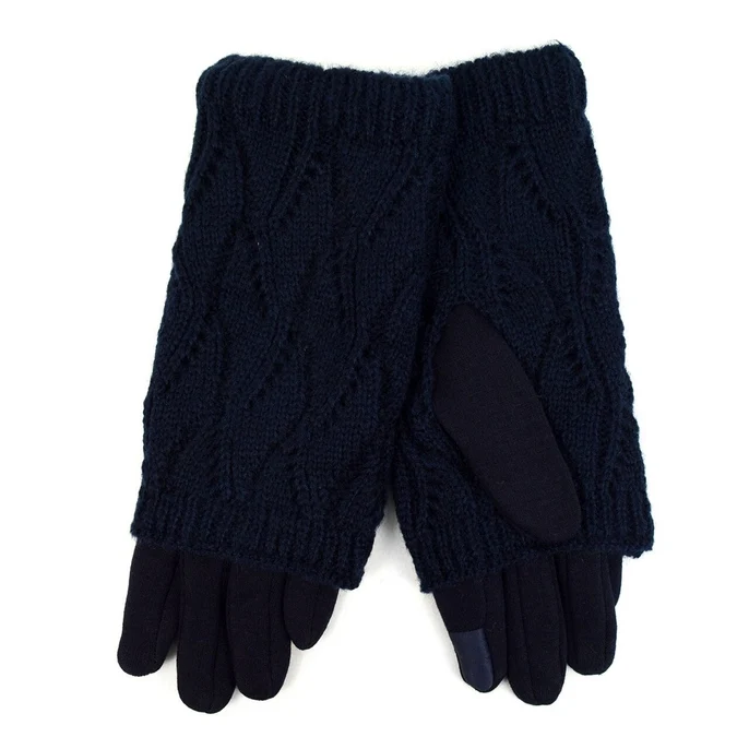 Double Layer Cable Knit Touch Screen Winter Gloves