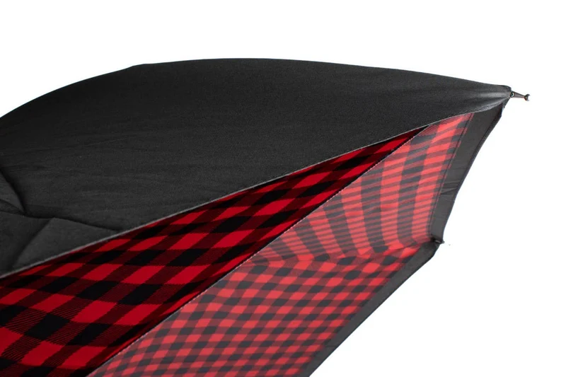 Gingham Checkered Inverted Umbrella