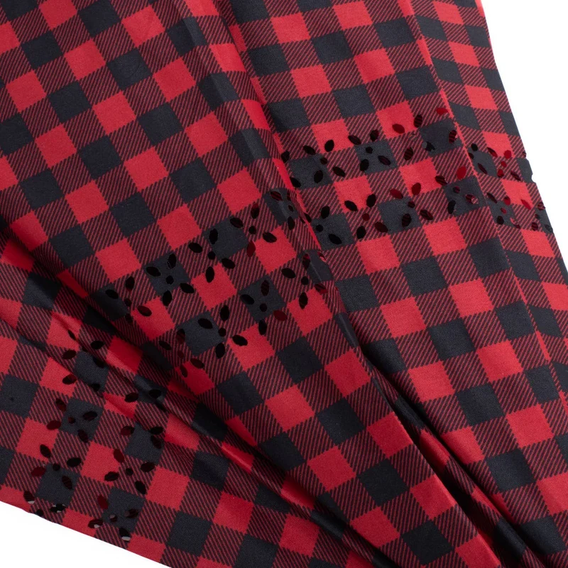 Gingham Checkered Inverted Umbrella