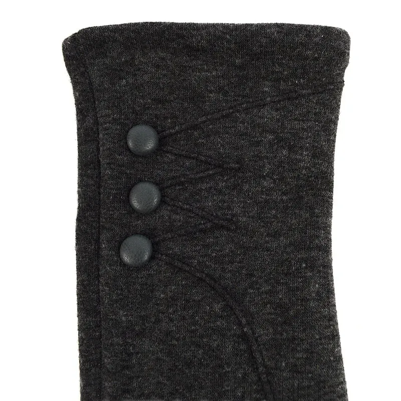 Stylish Touch Screen Gloves with Button Accent