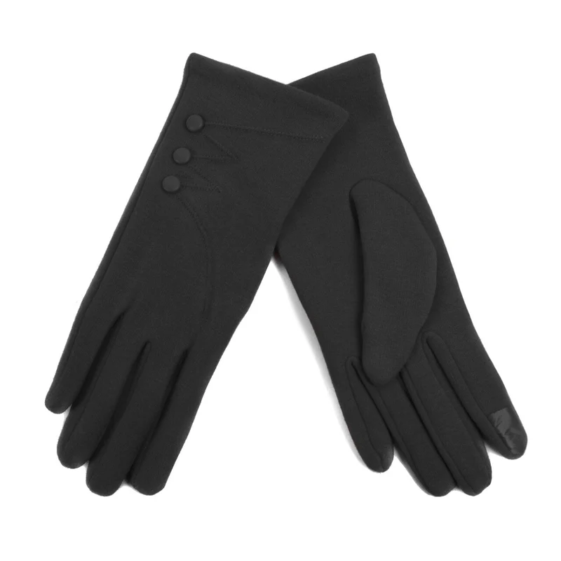 Stylish Touch Screen Gloves with Button Accent