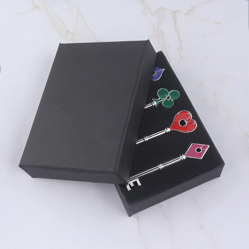 Playing Card Key Shape Keychain Gift Box Set