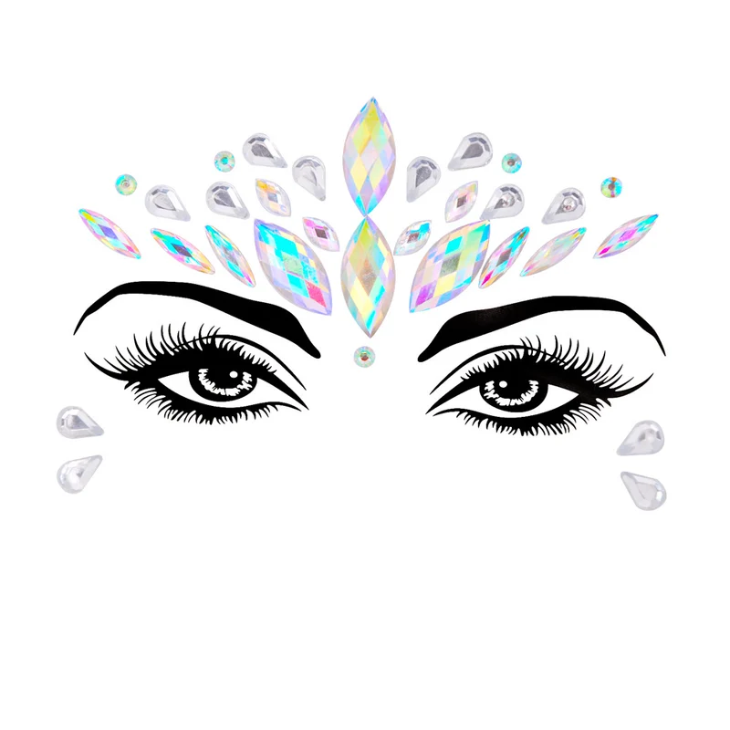 Resin Drill Electric Sound Festival Masquerade Face Decoration Stickers