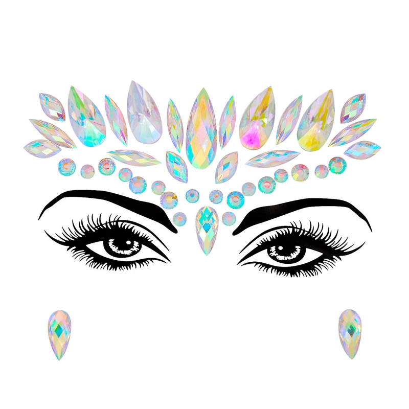 Resin Drill Electric Sound Festival Masquerade Face Decoration Stickers