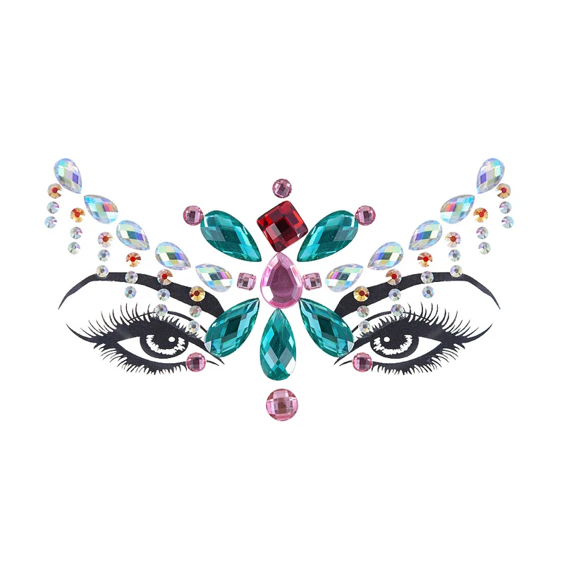 Resin Drill Electric Sound Festival Masquerade Face Decoration Stickers