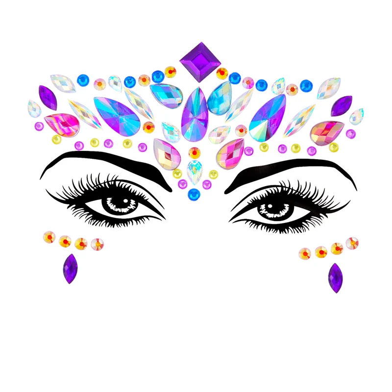 Resin Drill Electric Sound Festival Masquerade Face Decoration Stickers